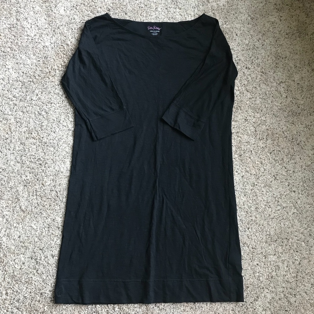 Lilly Pulitzer Black Pima Cotton T Shirt Dress